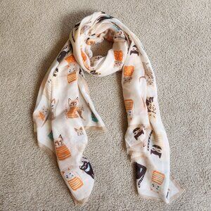 NEW Gauzy Cat Kitten Kitty Scarf Cotton/Viscose